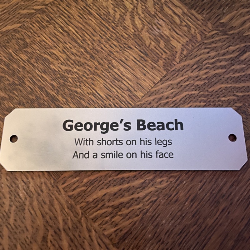 Memorial plaque in remembrance outdoor bench plaque personalised 15 x 4 or 5cm 5.9 x 1.57 or 1.96 inch various colours we also offer custom sizes